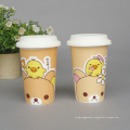 Haonai single wall ceramic travel mug 12oz ceramic coffee mug ceramic travel cup with silicone lid